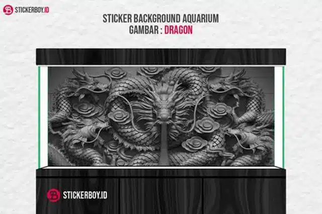 sticker background aquarium motif naga 3d